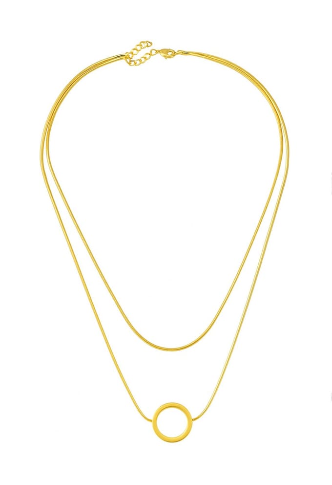 EmmyRovi – Gouden Layer Circle Ketting – RVS – 45/55 cm – Dubbellaags