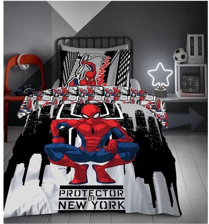 SpiderMan Dekbedovertrek Protector - 140 x 200 cm - 65 x 65 cm - Polycotton