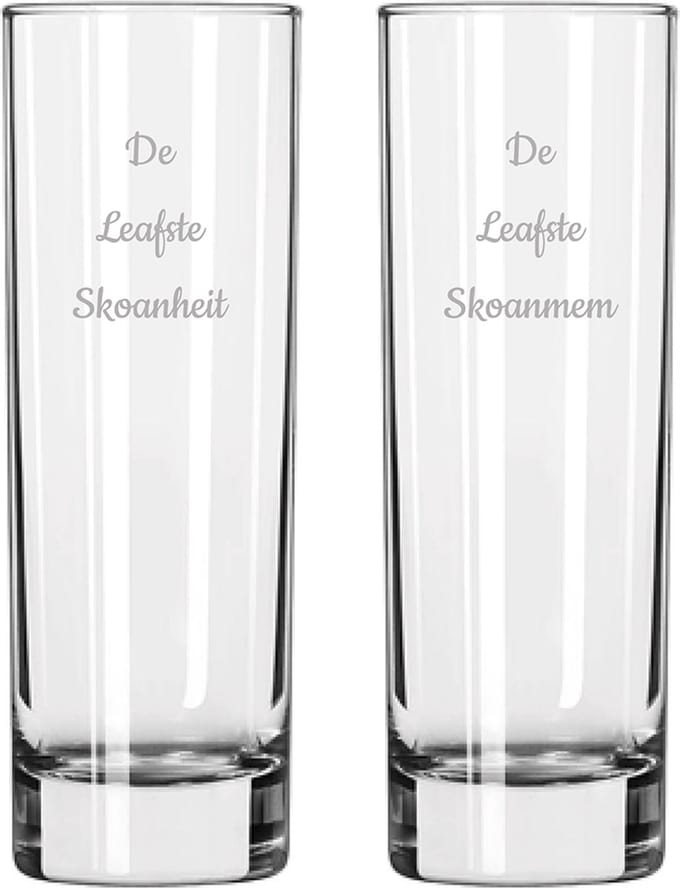 Gegraveerde longdrinkglas 22cl De Leafste Skoanheit-De Leafste Skoanmem