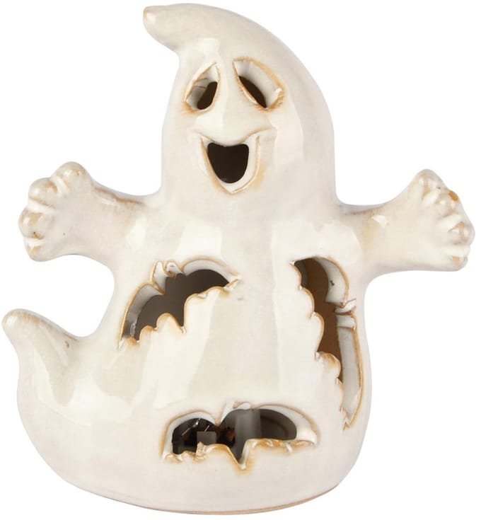 Dekoratief | Spookje, wit, porselein, LED, 10x6x10cm | A255135