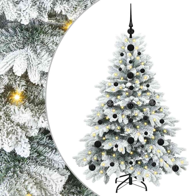 vidaXL - Kunstkerstboom - met - 150 - LED - met - standaard - Wit - 120 - cm - PE - en - PVC