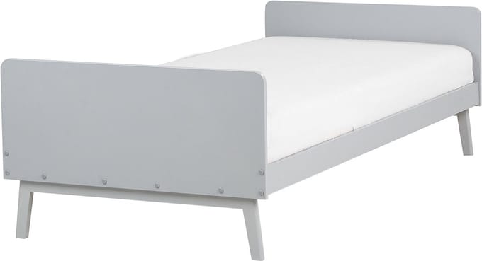 BONNAC - Eenpersoonsbed - Grijs - 90 x 200 cm - Dennenhout
