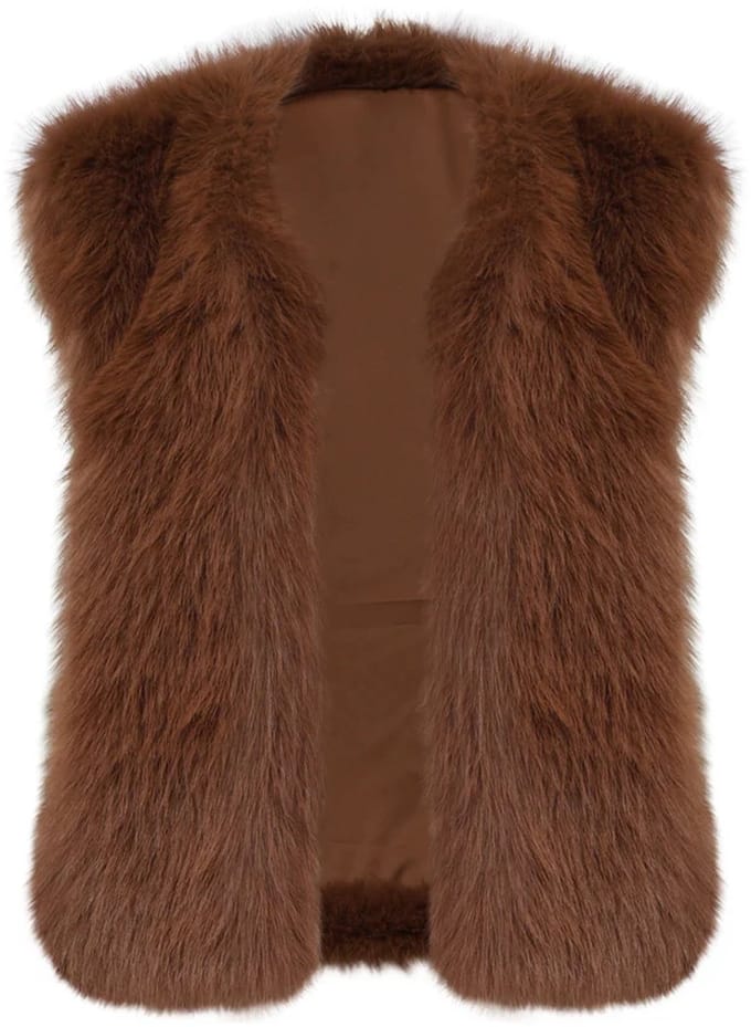 Smashed Lemon Bruin faux fur gilet |