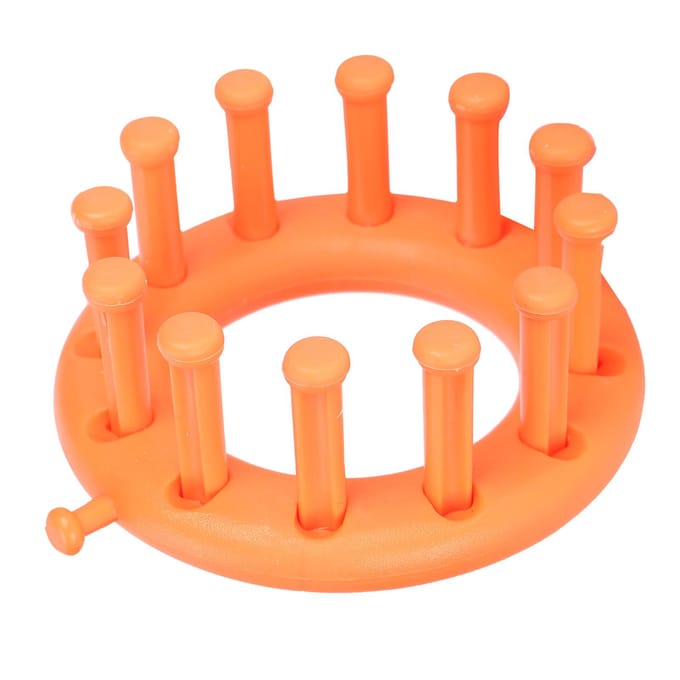 Ronde Breiring Kit Plastic Kinderen Kleine Wollen Muts Weefmachine met Haaknaald orange