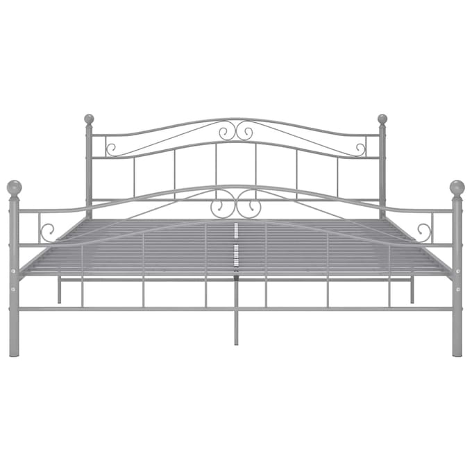 vidaXL - Bedframe - metaal - grijs - 180x200 - cm