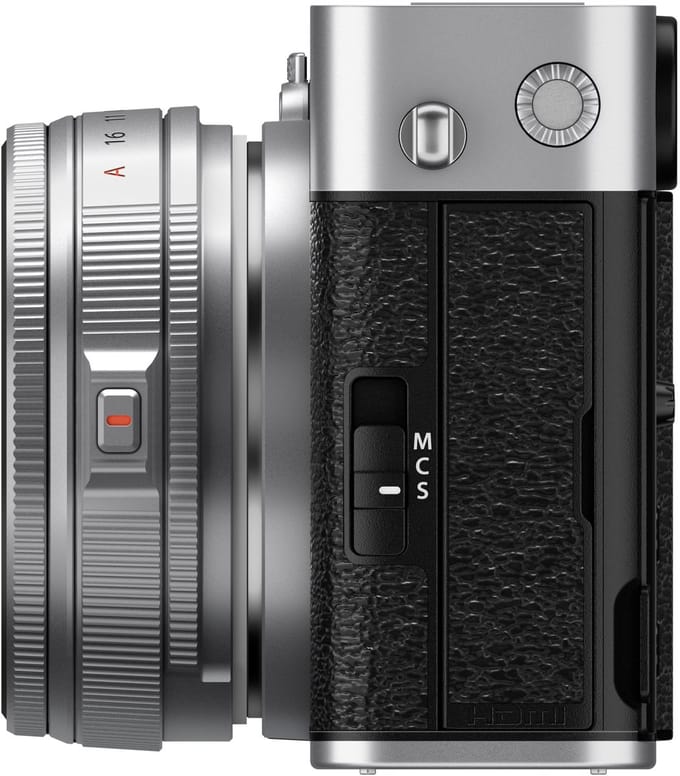 Fujifilm X-E5 + XF 23mm f/2.8 R WR + batterij NP-W126 S  zilver