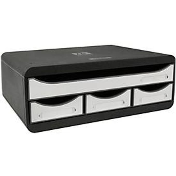 Exacompta TOOLBOX Wit glanzend, A4+ archiefmodule met 4 laden (3 kleine/1 grote), 27 cm diep, stapelbaar, 25 jaar
