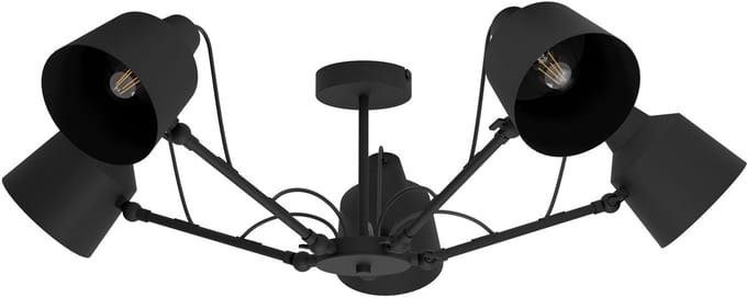 EGLO Basurtu Plafondlamp - E27 - Ø 105 cm - Zwart