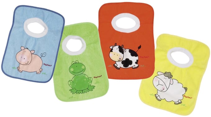 Playshoes - Vier pak slabbetjes voor kinderen - Orgineel - Onesize - maat Onesize