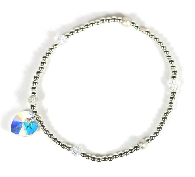 Heaven Eleven - 925 Zilver 2,5mm - swarovski hart - 16,75cm