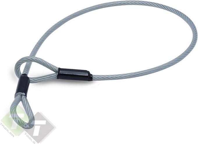 Slotkabel 2 mtr x 6-8 mm - Staalkabel met lus - Geplastificeerd