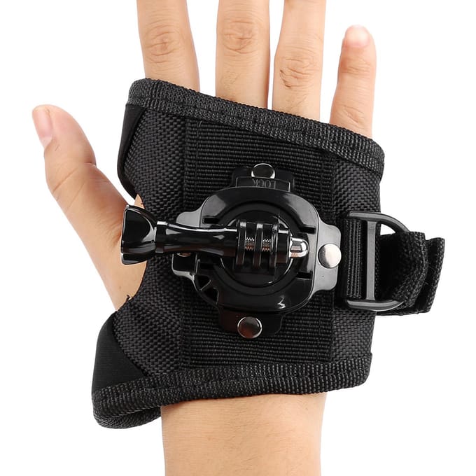 360 graden Rotatie Hand Polsband Band Mount Arm Riem voor Gopro Hero 4 3+ 3 2 1 black