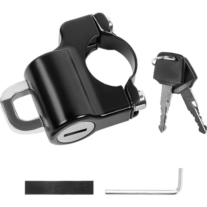 Motorhelm Slot Anti-diefstal Fietshelm Veiligheidssloten met 2 sleutels en installatiegereedschap Simple version black