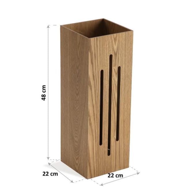 Porte-parapluie - VERSA - Lignes - Bois MDF - Marron - 48 x 22 x 22 cm marron