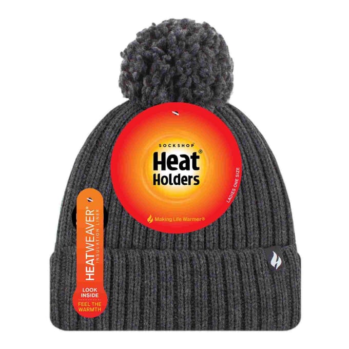 Heat Holders - Thermische Pom Pom Bobble-hoed voor dames