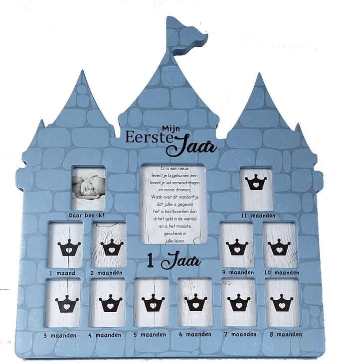 Fotolijst Mijn Eerste Jaar Kasteel - blauw