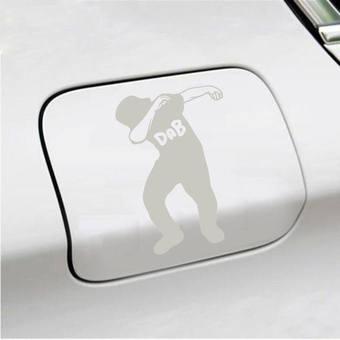 Bumpersticker - Dab - 15 X 10 - Zilver