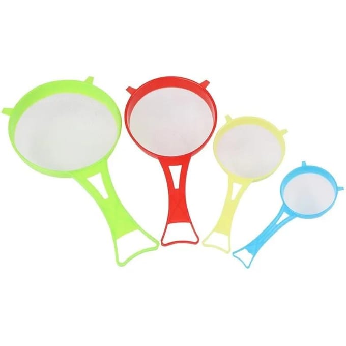 4 Pièces/ensemble Multi Couleur Tamis À Farine En Plastique Passoire De Cuisine Tamis Multi-usages Passoire Ensemble Quatre Tailles BRICOLAGE Outils De Cuisine 4pcs white