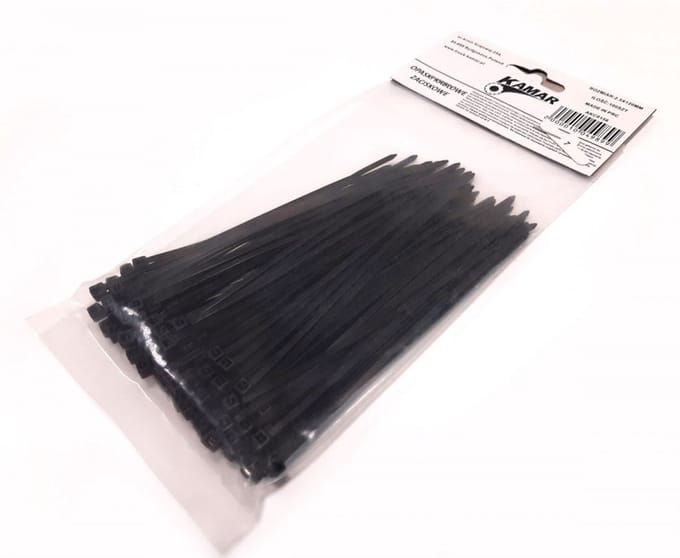 Tyraps - Kabelbinders - Bundelriemen - Kabelbinders - 100 stuks - zwart - 4,8 mm x 30 cm