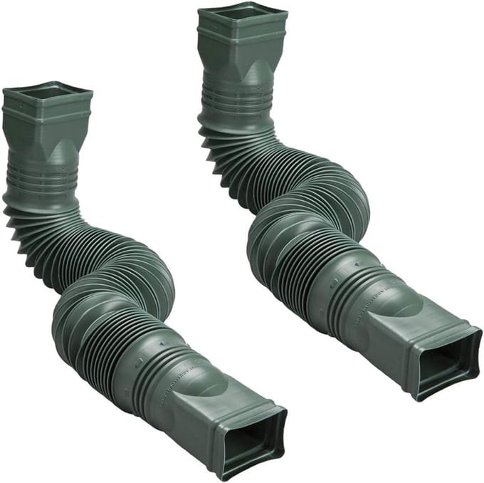 2-Pack Groene Flexibele Downspout Extension Goot Connector voor Regenwater Drainage