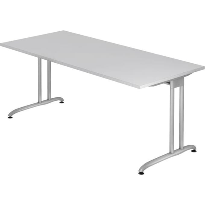 Bureautafel TARA, C-poot, rechthoek, B 1800 x D 800 x H 720 mm, lichtgrijs
