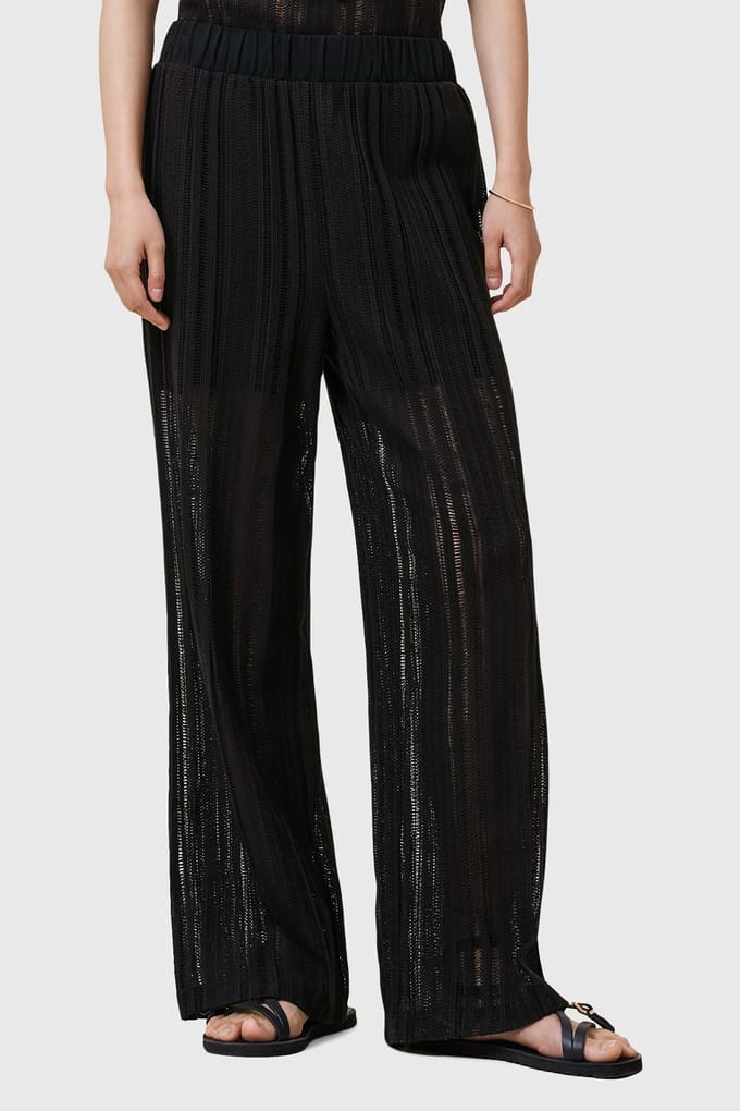 AllSaints Giana Trouser Black Größe: M | Ausgestellte Hosen Outlet | Damen | Schwarz