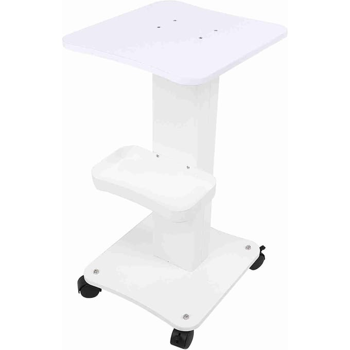 Professionele ABS Schoonheidssalon Trolley Salon Sokkel Rollende Kar Wielen Standaard white