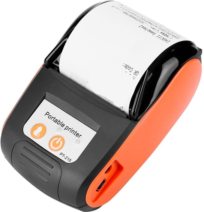 Allecto - Mini Thermal Receipt Printer - Bluetooth Printer - Draadloos en Efficiënt - Oranje - Mobiele Printer - Voor Smartphones - Compact Model