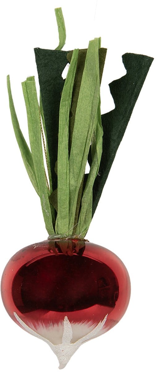 Clayre & Eef Kersthanger Ø 6x15 cm Rood Glas