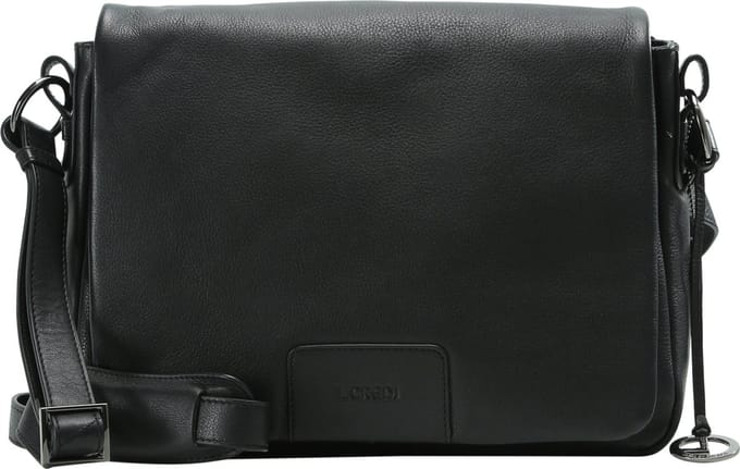 L.CREDI Leren Schoudertas Eva Flapbag Black Zwart