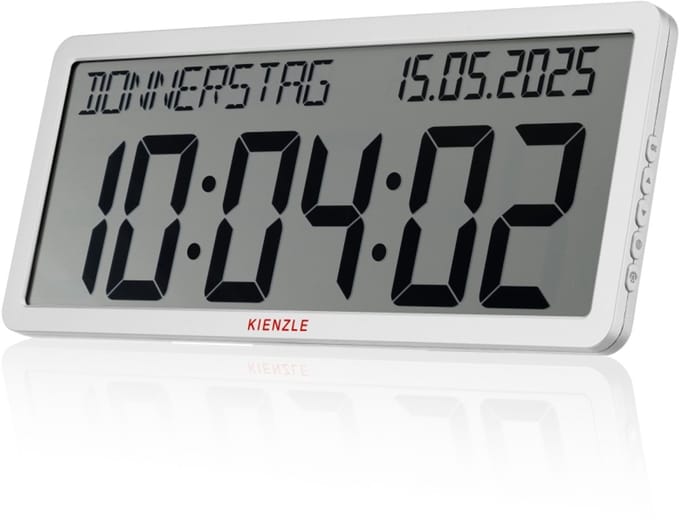 KIENZLE - Radiogestuurde wandklok met datumweergave - Wit