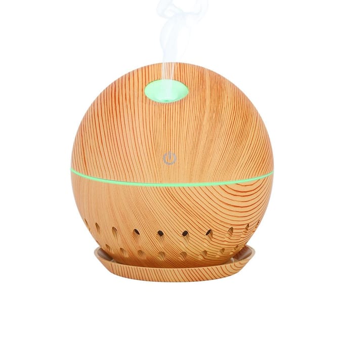 USB Holle Luchtbevochtiger Olie Diffuser Luchtreiniger Aromatherapie Verstuiver met LED Licht beige