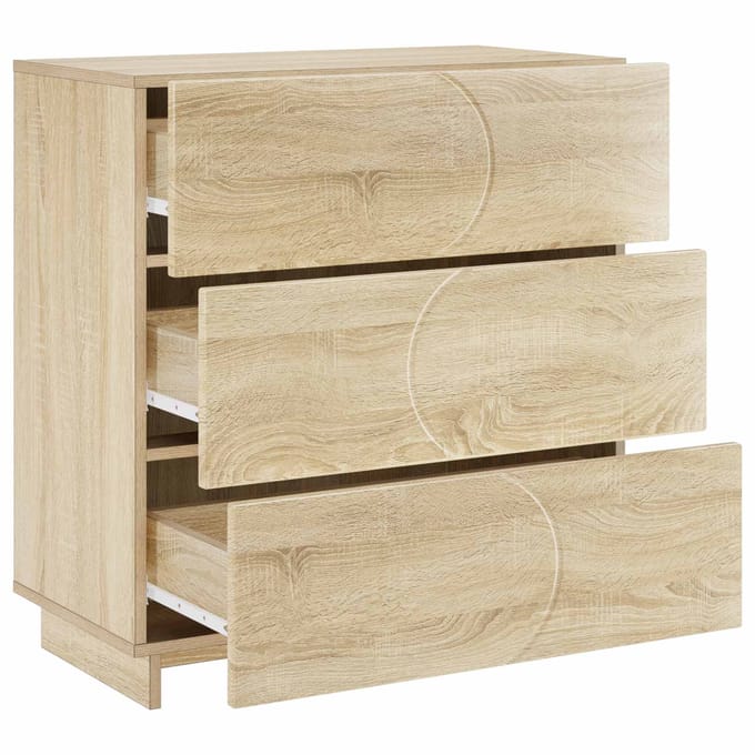 vidaXL - Dressoir - Sonoma - Eiken - 70 - x - 38 - x - 75 - cm - Bewerkt - hout