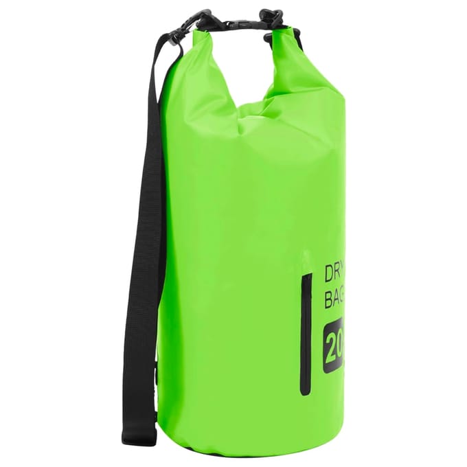 vidaXL - Drybag - met - rits - 20 - L - PVC - groen