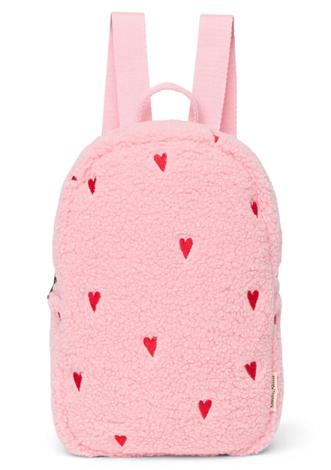 Studio Noos rugzak mini teddy light pink hearts