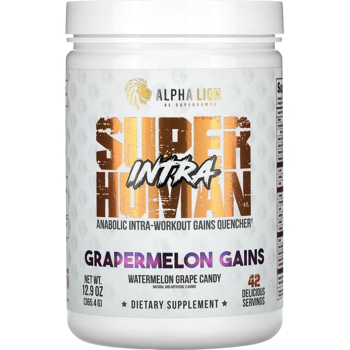 ALPHA LION, SuperHuman Intra, Druiven Meloen Gain, Watermeloen Druiven Snoep, 365,4g (12.9oz)
