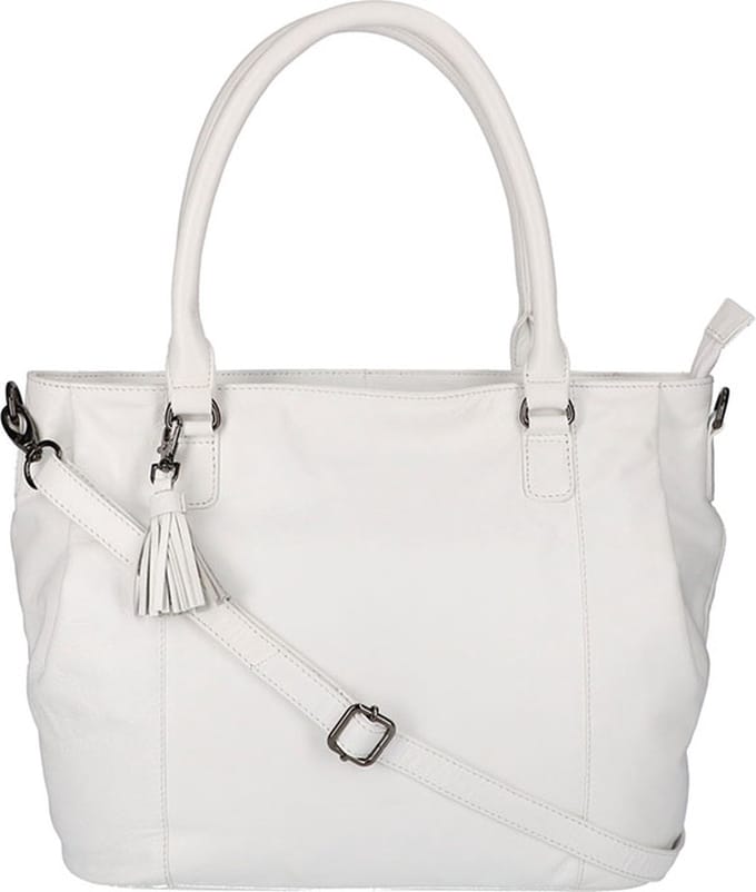 Leather Design Handtas/Schoudertas Wit