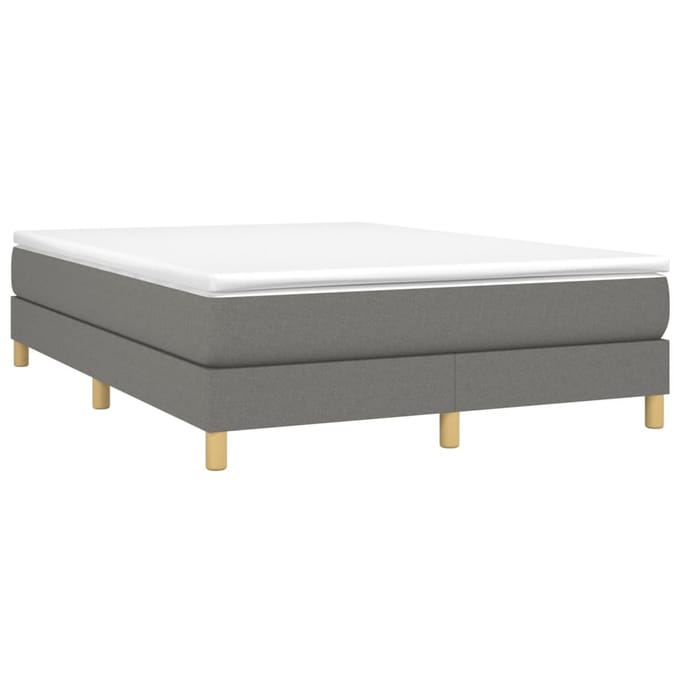 vidaXL - Boxspring - bed - stof - donkergrijs - 140x190 - cm