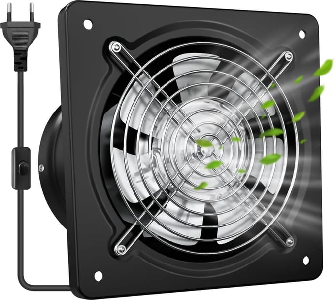 DailySupplies® Afzuiging Badkamer - Buisventilator - Badkamerventilator met Vochtsensor - 20x20 CM