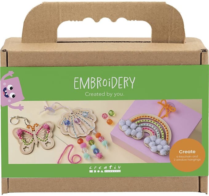 CC Mini Hobbyset Borduurwerk Vlinder, Schelp en Regenboog