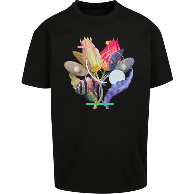 Mister Tee - Coral Oversize Heren T-shirt - M - Zwart