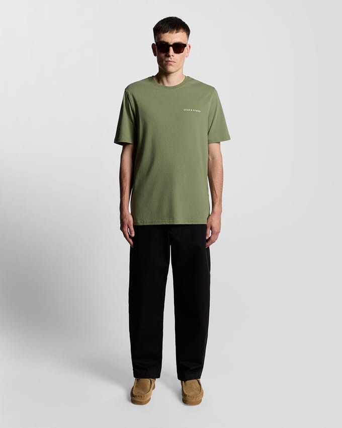 Lyle & Scott Script Logo Katoenen Rundhals T-shirt - Groen