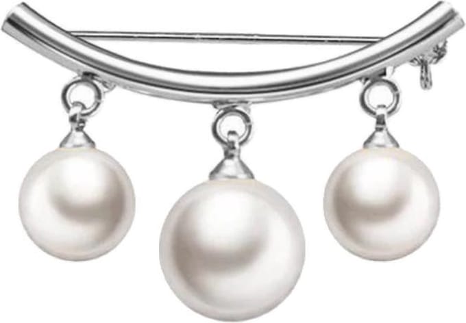 Fako Bijoux® - Vestsluiting - Vestspeld - Parels - Zilverkleurig