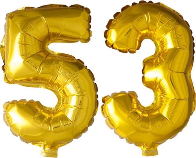 Folieballon nr. 53 Goud 41cm