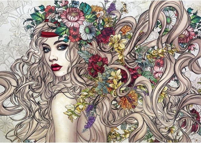 Puzzel 1500 stukjes: Flower power voor volwassenen