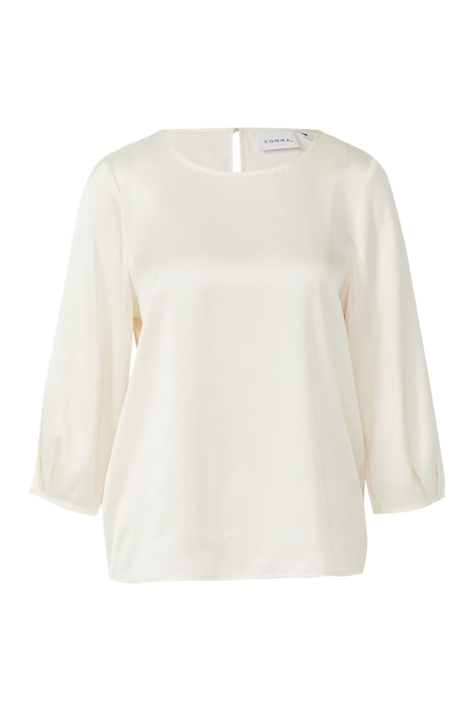 Comma Blouses Offwhite Maat: 40 | Longsleeves Outlet | Dames | Wit