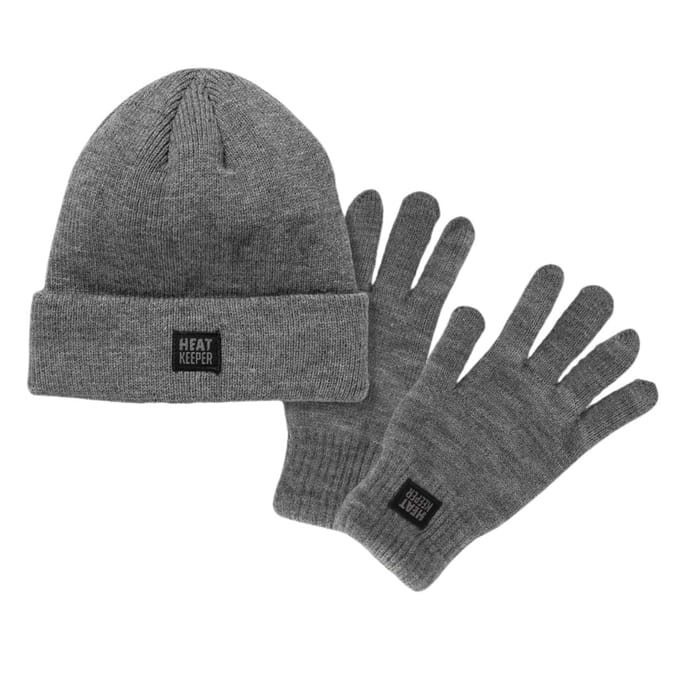 Thermo handschoen/muts - Set - Grijs - S/M