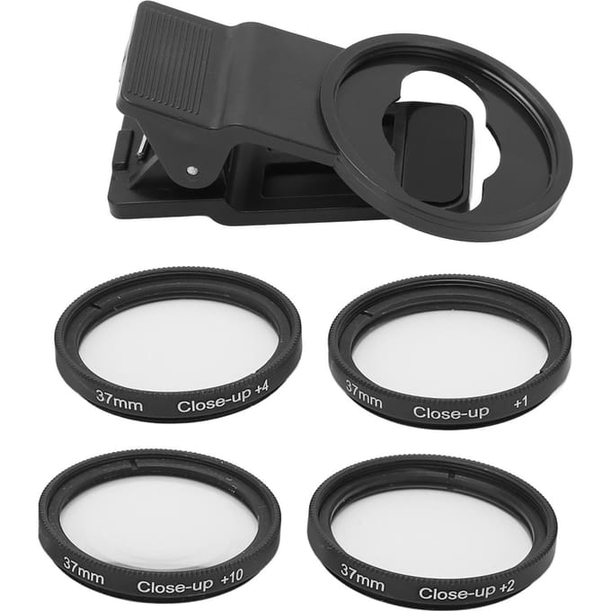 Veledge 37mm Close-Up +1+2+4+10 Close-Up Macro Filter Mobiele Telefoon Lens Filter voor Verschillende black