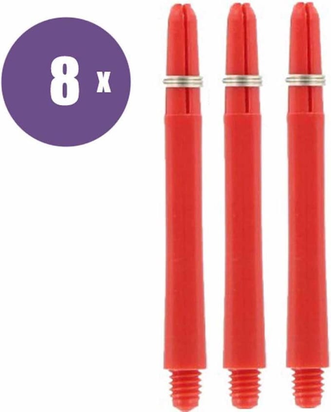 ABC Darts - Dart Shafts - Kunststof Rood - Medium - 8 sets
