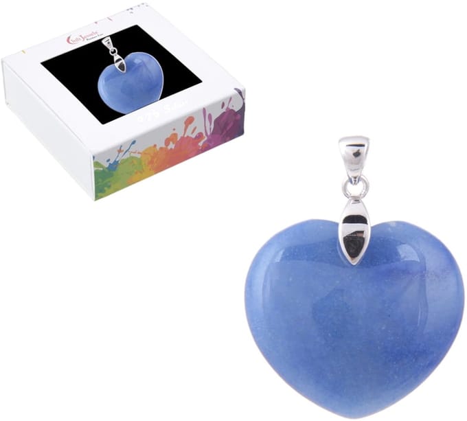 Hanger Blauwe Kwarts hart verzilverd